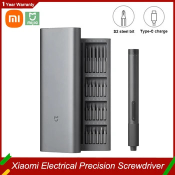 Набор Электрических Прецизионных Отверток Xiaomi Mijia 2 Шестерни Контроля Крутящего Момента 400 Винтов 1 Перезаряжаемый Магнитный Алюминиевый Корпус Type-C