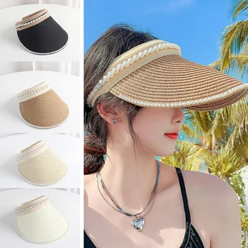 Новая женская складная летняя шляпа для защиты от солнца на открытом воздухе, соломенная шляпа с конским хвостом, кепка с козырьком для лица, Натуральная весенняя кепка с козырьком