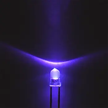 50шт F3 3 мм круглая ультрафиолетовая светодиодная УФ-лампа 395-400нм Фиолетовая лампа НОВАЯ