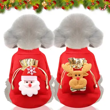 Одежда для домашних собак, Рождественский костюм для щенка, Мультяшная одежда для маленьких собак, Рождественская одежда для щенков чихуахуа