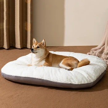 Съемная кровать для собак, длинные плюшевые кровати для кошек и собак для маленьких и больших собак, диван-подушка, Зимняя теплая конура для домашних животных, Пушистые кровати для спящих собак, коврик