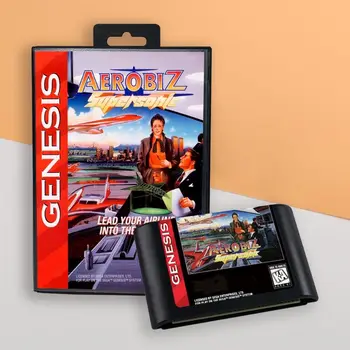 для Aerobiz Supersonic US cover 16-битный ретро игровой картридж для игровых консолей Sega Genesis Megadrive
