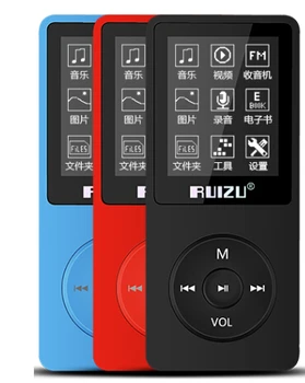 Оригинальный MP3-плеер RUIZU X02 со встроенной памятью 16 ГБ И экраном 1,8 дюйма Может воспроизводить 80 часов С FM, электронной книгой, часами, Диктофоном