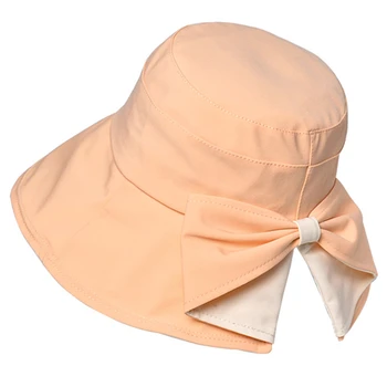 однотонная женская рыбацкая шляпа с бантом, модные женские шляпы-ведерки с большими полями, летняя уличная пляжная солнцезащитная панама с защитой от ультрафиолета
