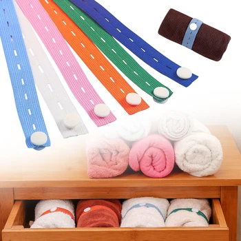 10шт Эластичных ремней для сортировки домашней одежды для хранения в общежитии для путешествий, самоклеящиеся рулонные ремни для сортировки одежды
