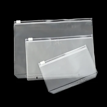 1/5 шт. A7 / A6 / A5 Застежка-молния, прозрачная сумка для хранения с отрывными листьями из ПВХ, канцелярские принадлежности для хранения файлов, водонепроницаемая Влагостойкая, многоразовая