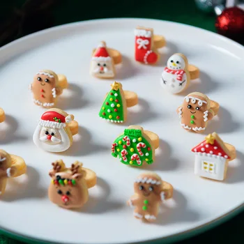 Мультяшный Милый Санта-Клаус, Снеговик, Имбирная Помадка, Формочка для печенья, Рождественское Мини-кольцо, Набор форм для печенья, Детский инструмент для выпечки своими руками 2022