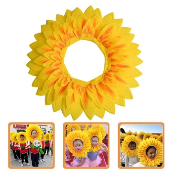 Головной убор с подсолнухом, желтая декоративная повязка на голову из шелковой ткани, детские костюмы на Хэллоуин для взрослых