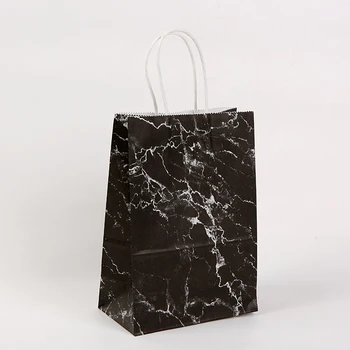 2шт Крафт-бумажный пакет с мраморной текстурой, бумажный пакет для одежды, сумки для покупок, подарочный пакет для празднования Дня рождения, Рождественской вечеринки