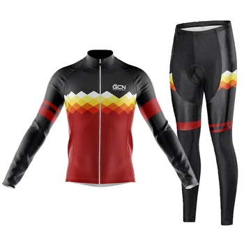 Осенний велосипедный комплект 2023 Pro Gcn Team, штаны-нагрудники, джерси для горных велосипедов Ropa, 9D Гелевые велосипедные брюки, костюм с длинным рукавом
