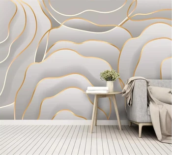 Пользовательские 3D обои beibehang fashion rose simple art 3D рельефная золотая линия современная декоративная роспись стен на скандинавском фоне