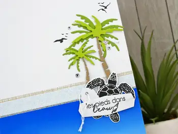 Mmao Crafts Металлические Штампы для резки стали Новый Трафарет для украшения кокосовой пальмы для бумаги для скрапбукинга 