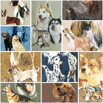 11-Каратная вышивка крестиком с принтом собаки, полный комплект ниток DMC, Ручная работа, Вязание, Рукоделие для взрослых, Дизайнерский подарок