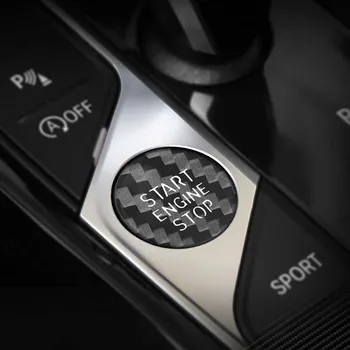 Накладка на кнопки запуска двигателя из черного настоящего углеродного волокна, подходит для BMW 3 серии G20 2019-2020