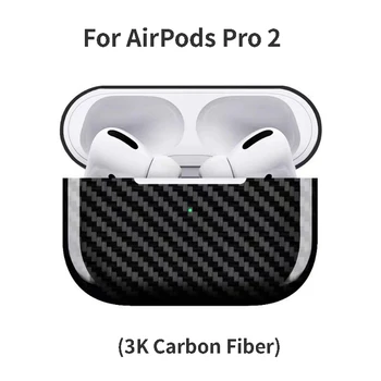 Для AirPods Pro 2 (2022) Чехол из Настоящего Углеродного Волокна 3K Коробка Для Зарядки Наушников Защитный Чехол для AirPods Pro 2 Аксессуары