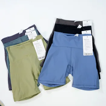 Байкерские шорты для спортзала Luluwomen с высокой талией и карманами, ощущение обнаженности, Быстросохнущий пуш-ап, короткие штаны для бега, фитнеса, йоги