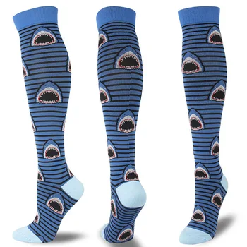 Спортивные компрессионные носки Мужские и женские компрессионные носки для бега, снимающие усталость, снимающие боль в коленях, предотвращающие варикозное расширение вен Носки