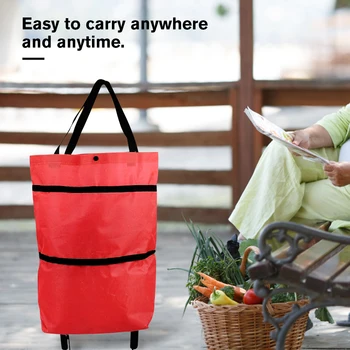 Оксфордская сумка-органайзер для продуктов, простая установка, складные водонепроницаемые хозяйственные сумки большой емкости, продуктовые сумки на колесиках