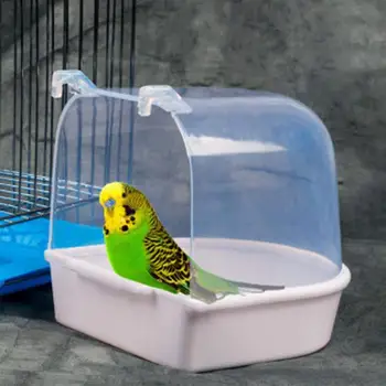 Декор клетки Прозрачная подвесная домашняя птица Попугай Ванна для купания Ванна Душевая кабина Декор клетки