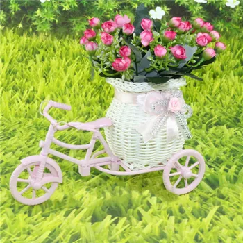 2022 Идиллический стиль ротанговый велосипед набор цветочных корзин цветочный свадебный реквизит украшение рабочего стола украшение для размещения цветов