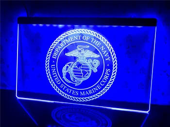 Светодиодная неоновая вывеска Корпуса морской пехоты Министерства ВМС -J943