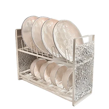 Кухонная стойка для слива посуды, Двухслойная подставка для хранения чаш, стол, многофункциональный шкаф для хранения посуды, чаша для посуды