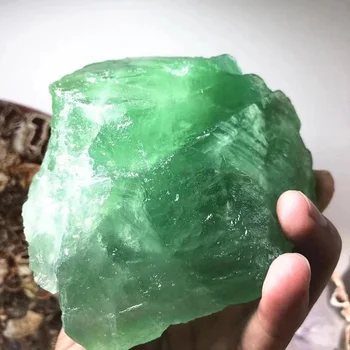 Оптовая продажа Натурального Крупного Необработанного Зеленого кристалла флюорита 500 г-1050 г 1шт