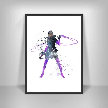Игровой плакат Overwatch Sombra Альтернативный минималистичный арт-принт на холсте Украшение дома Настенная живопись (без рамки)