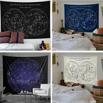 Гобелен с созвездиями, фантастическое одеяло со Звездным небом, полотенце с космическим рисунком Галактики, Настенная ткань, покрывало для спальни, украшение спальни