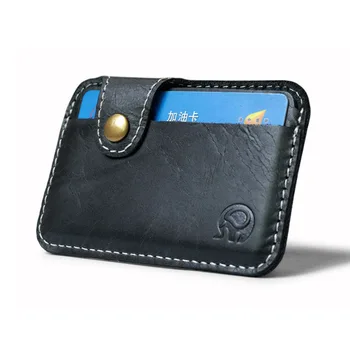 Ретро Кожаный мини-кошелек для кредитных бизнес-карт 2023 года, удобный Мужской Женский смарт-кошелек, визитница, кошелек для наличных, футляр для карт