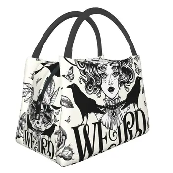 Witch Stay Weird Термоизолированная сумка для ланча Женская Переносная сумка для ланча на Хэллоуин для хранения еды на пикнике на открытом воздухе Коробка для еды