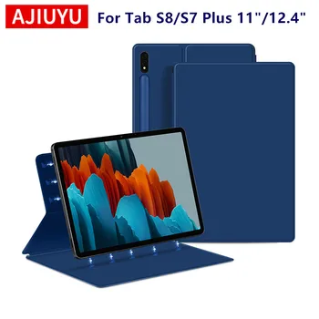 Магнитный чехол AJIYU Для Samsung Galaxy Tab S7 Plus S8 S7 FE 12,4-дюймовый 11-дюймовый планшет Smart Cover Со Встроенным Слотом для Карандашей PU