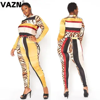 VAZN 2021, высококачественные комбинезоны для взрослых, Ретро Мягкий топ с длинными рукавами, длинные брюки с высокой талией, Обтягивающий Женский комплект из 2 предметов