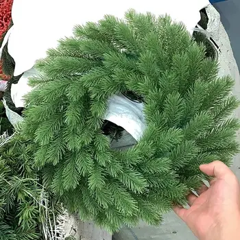 Зеленая полезная цветочная композиция, аксессуары для Рождественского венка, компактная Рождественская гирлянда, привлекающая внимание для вечеринки