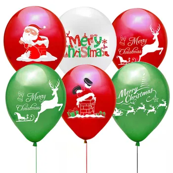 12шт 12-дюймовые Латексные шары с Рождеством Христовым С Принтом Лося Санта-Клауса Воздушный Гелиевый шар для Рождественской Вечеринки по случаю Дня Рождения Принадлежности для домашнего декора