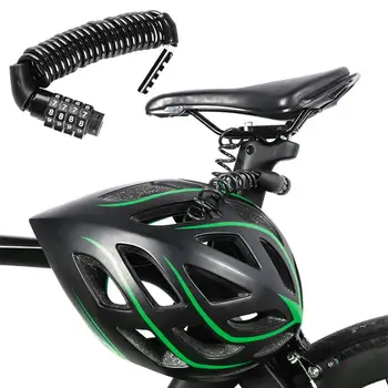Прочная классическая цепочка для замка шлема с 4-значной комбинацией паролей, портативный велосипед, мотоцикл, противоугонный тросовый замок, деталь двигателя
