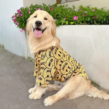 Одежда для домашних собак Модный бренд Labrador Golden Весенне-летняя одежда для собак Сетчатая дышащая одежда для собак
