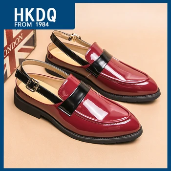 HKDQ/ Высококачественная Дышащая Мужская Кожаная обувь С Острым Носком, Модные Удобные Кожаные Сандалии Для Мужчин, Нескользящие Мужские Модельные туфли