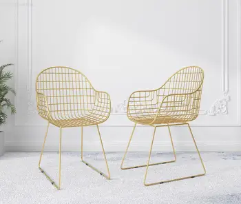 Хит продаж, скандинавский роскошный золотой стул, обеденный стул, кофейня, чайная, современный простой стул для отдыха, табурет, магазин десертов