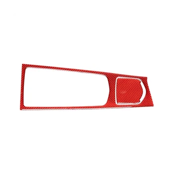 Наклейка для отделки мультимедийной панели центрального управления салона из углеродного волокна красного цвета для 2010-2016 LHD