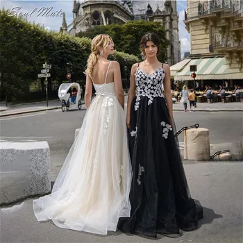 Элегантные кружевные свадебные платья в стиле бохо на бретельках 2023 года, свадебные платья трапециевидной формы, аппликации, свадебные платья, Популярные vestidos de novia