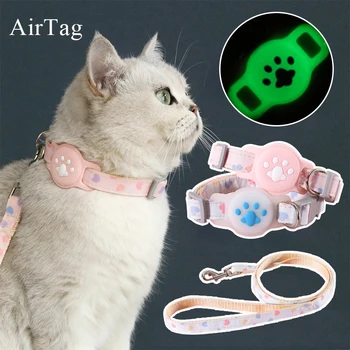 Милый мультяшный серебристый регулируемый ошейник для отслеживания местоположения Apple Airtag, Собака, кошка, защитный чехол для ошейника Airtag
