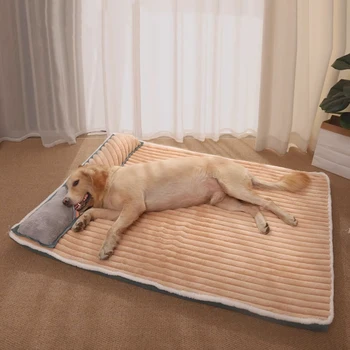 Большая кровать для собак, мягкая подушка для маленьких Больших собак, спальные кровати и домики для кошек, Сверхмягкий Прочный матрас, съемный коврик для домашних животных