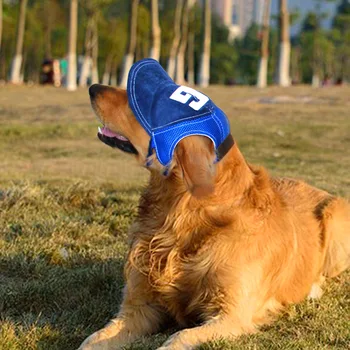 Крутая красивая бейсболка для большой собаки, синие джинсы, шляпа для домашних животных, Нарядный костюм, шляпа от солнца, косплей в западном стиле, Золотистый ретривер-Самоед