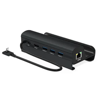 Подставка для док-станции 6 в 1, совместимая с USB HDMI, зарядная база PD60W, подставка для зарядного устройства, подключи и играй для игровой консоли Steam Deck