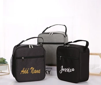 Персонализированная изолированная сумка для пикника, подарок на День рождения для него или нее, вышитые пользовательские имена или инициалы, сумки-холодильники с монограммой