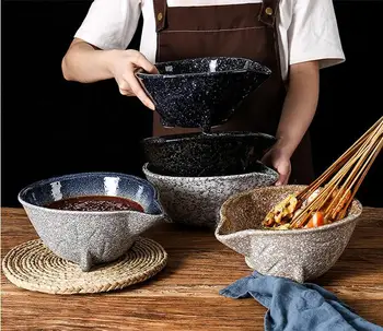 Коммерческая посуда в японском стиле, дренажная миска с острым носиком, специальная большая миска для холодной сковороды и взбивания яиц, миска для соуса CE / EU